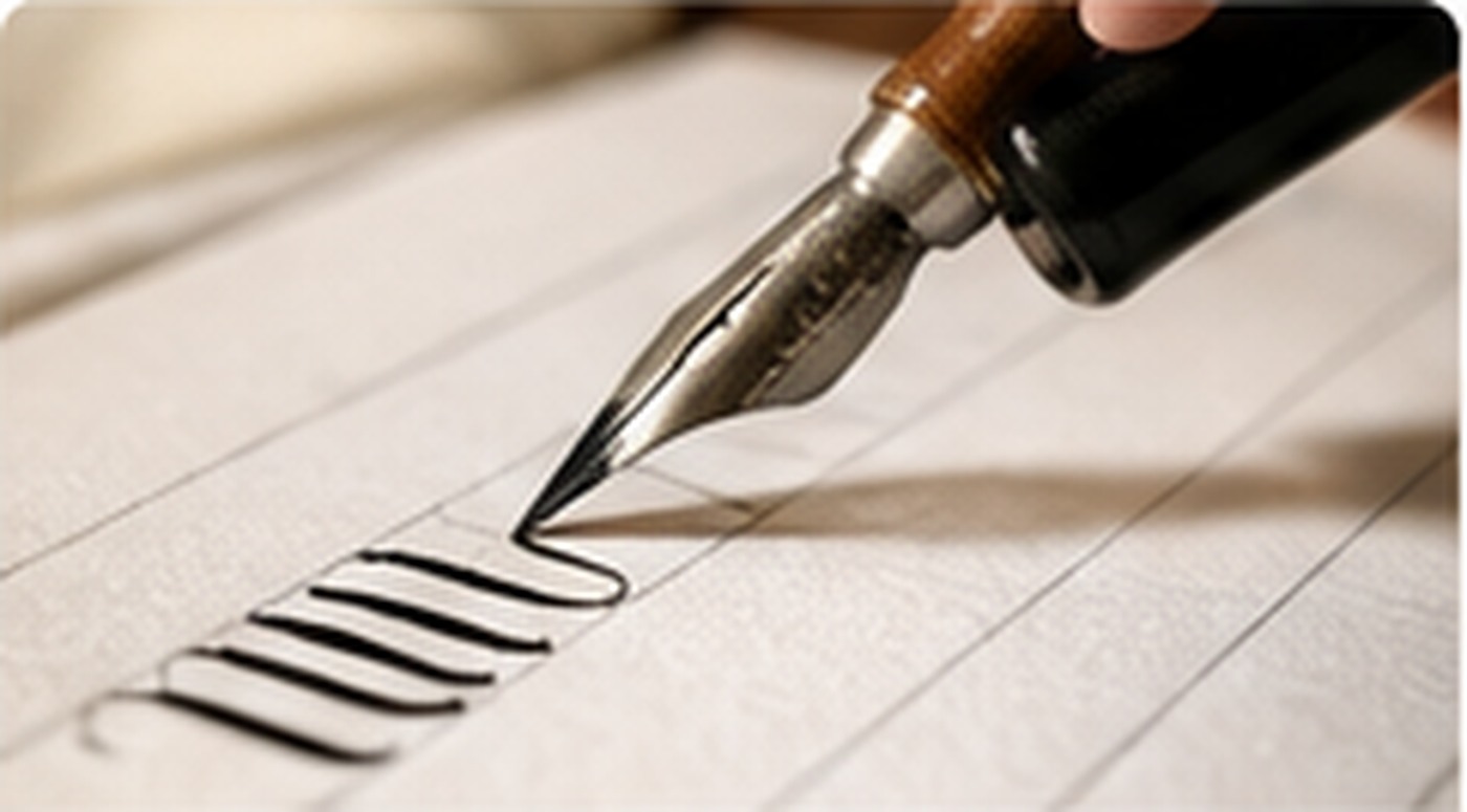 Calligraphy pen and handwritten stroke practice